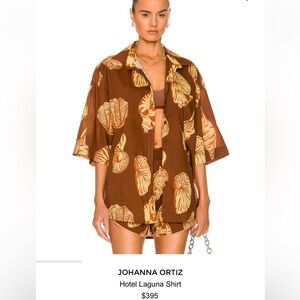 Johanna Ortiz Shell Print Button Down Shirt